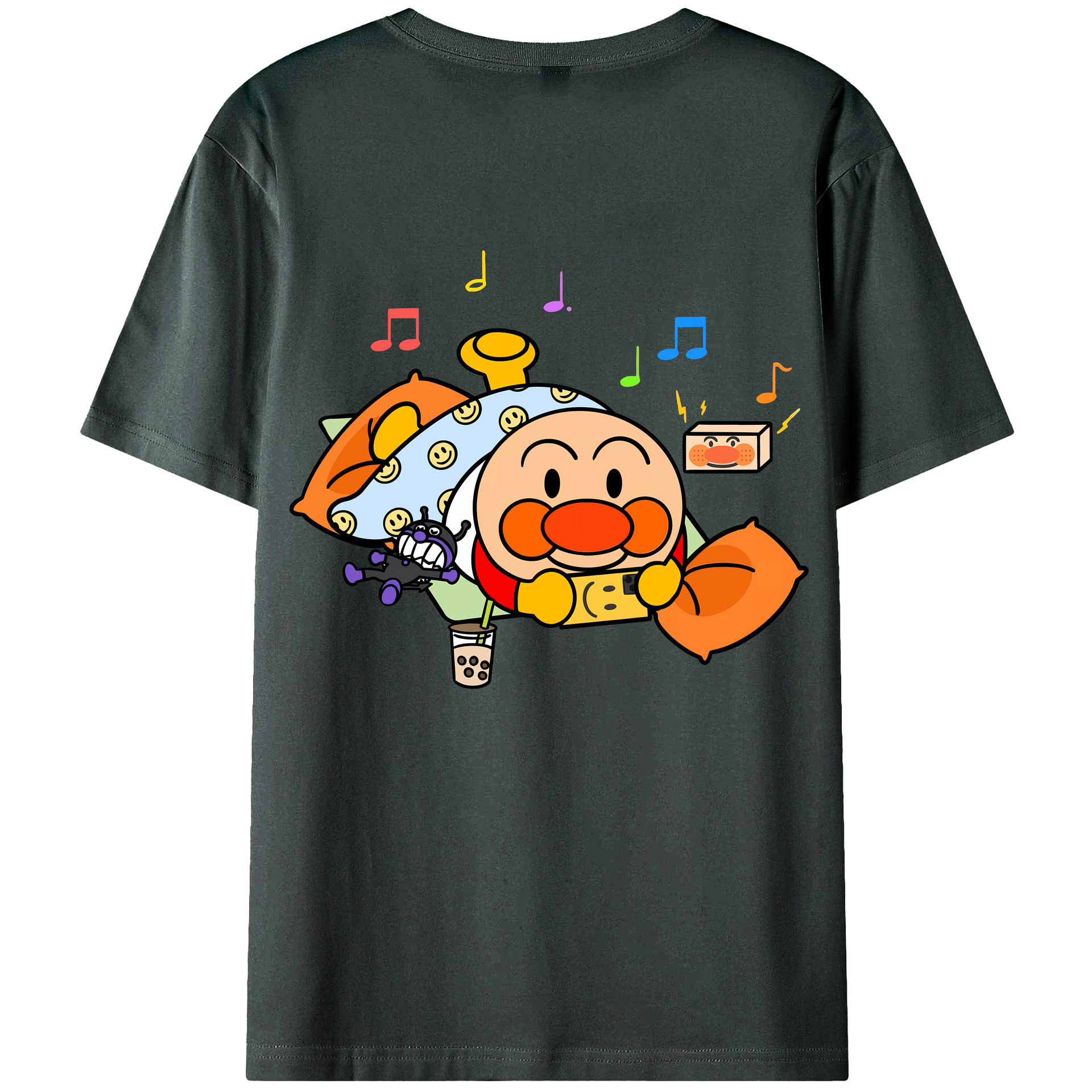 （画像用） アンパンマン Anpanman 綿100％ メンズ半袖Tシャツ（バックプリント） 通気性